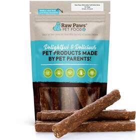 Raw Paws 854821006495 Alternative Soft Bully Sticks For Dogs 6-inch 15-count - Made In