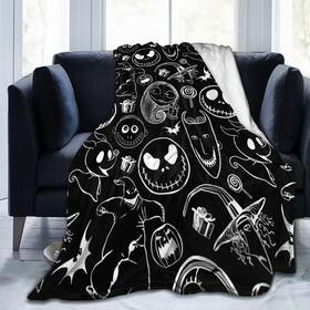 Xingdiangl-505712790 Rcofrwe 689725557787 Scary Christmas Throw Blanket Couch Bed Sofa Soft Lightweight Warm Cozy Flann