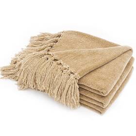 Recyco R2303us081006 Throw Blanket Soft Cozy Chenille With Fringe Tassel For