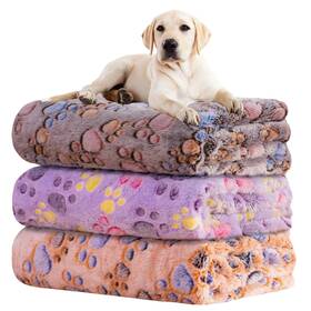 Shr-a-zzh-41x31-3 Rezutan Dog Blankets 3 Pack Large Medium Cat Soft Fuzzy Washable Comfort Flannel
