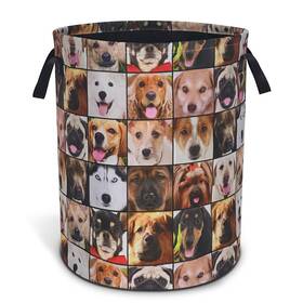 Rkyafferisma Rkyafferisma-250102-hyl-0082 Cute Dog Laundry Basket Animal Pet Oxford Cloth Hamper With Handle Fo