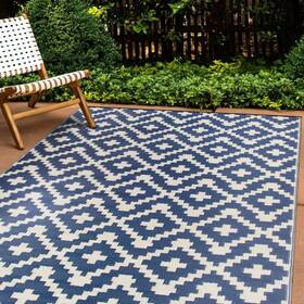 Rugshop 847918121010 Maui Contemporary Geometric Reversible Crease-free Waterproof Premium