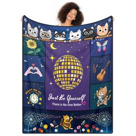 Ruicnte-2024-1 Ruicnte Flannel Throw Blanket Birthday Gift For Fans 50 60 Inch Cat Mom Gifts Blank