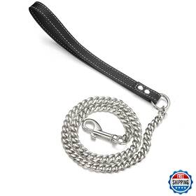 B09b6y44qr Rumypet 11mm Silver Cuban Chain Dog Leash 316l Stainless Steel Chew Proof