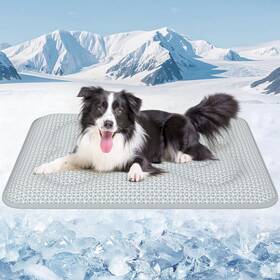 Rywell Pe-pm-0007-gy-ry-xl Dog Cooling Mat 44 Inch X32 Super Thick And Reversible