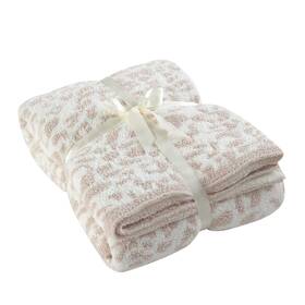 3e-zl6t-stsx Sanacyna 100% Polyester Microfiber Fluffy Leopard Knitted Blanket Super Soft Cozy Ligh