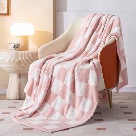 Jghufx-312 Searoomy Checkered Throw Blanket Ultra Soft Microfiber Knit C