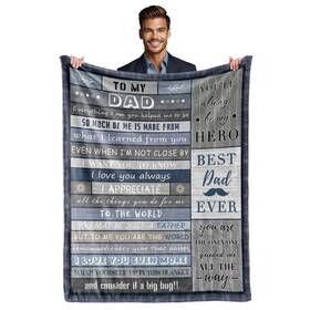 Hr-dad01-1 Seimip Christmas Birthday Gift For Dad Husband Flannel Blanket Soft Warm Papa F