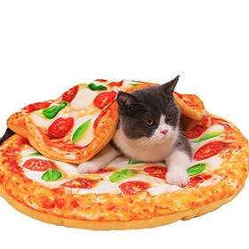 Seis 779172134324 2 Pcs Pet Mat And Blanket Set Warm Dog Pad Winter Cat Cute Pizza Toas