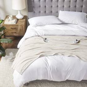 St54-0043 Serta Luxuriously Soft Plush Electric Blanket Fast Heating Cozy Cover Safety