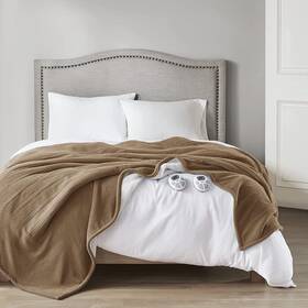 St54-0212 Serta Reversible Fleece To Sherpa Electric Blanket Fast Heating Auto Shut O