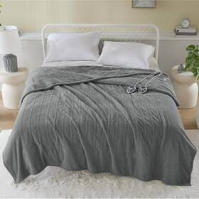 St54-3601 Serta Heated Electric Queen Blanket - Soft Warm Fuzzy For Office Couch 1