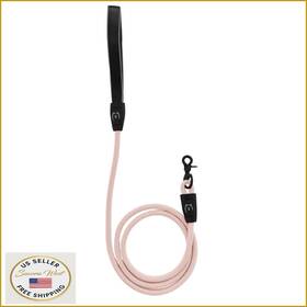 B0fkgbj3b5 Shawnco Basecamp 5ft Rope Dog Leash - Durable Padded Handle Reflective Rose G