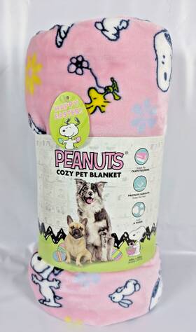 Pn3180-rsf Sherpa Peanuts Cozy Blanket For Pets - Snoopy Woodstock Bunny 40 Inch X 50 New