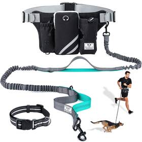B0dhcl1t16 Shine Hai Retractable Hands-free Dog Leash With Dual Bungees Adjustable Reflectiv