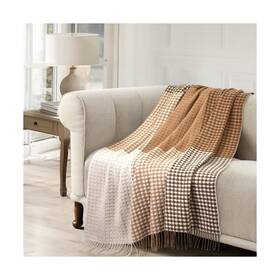 Shineflor 768365221736 100% Wool Throw Blanket Reversible For Couch Luxury Virgin Fleece Cozy Soft W