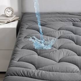 Sleep Zone 840199206643 Grey Waterproof Mattress Pad Twin Xl College Dorm Bedding Premium