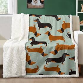 Str015976166 Sleepwish Dachshund Dog Fleece Throw Blanket Soft Lightweight Sherpa For Couch