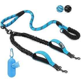 B0clln6bym Slowton Double Dog Leash - No Tangle 360 Swivel Reflective Multi-dog