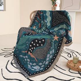 Xtus001-11 Snycler 130x160 Boho Throw Blanket For Bed 50 60inch Woven Cotton Polyester