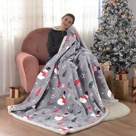 Byc7001002 Sochow Christmas Holiday Sherpa Fleece Throw Blanket Fuzzy Warm Su... Fast Ship