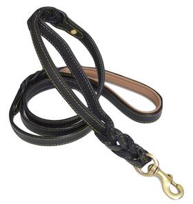 B071ljczvb Soft Touch Collars 6ft Braided Leather Dog Leash Double Handles Traffic Handle L