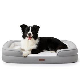 St63pc Soft Touch Orthopedic Dog Bed For Large Dogs With Faux Fur Top Waterproof Pe