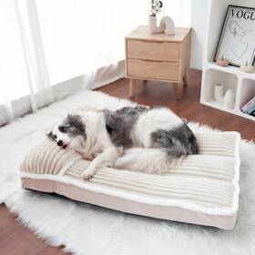 Az03-dz001 Softhola Luxury Dog Bed With Pillow Deluxe Flannel Pet Removable Washable Cov