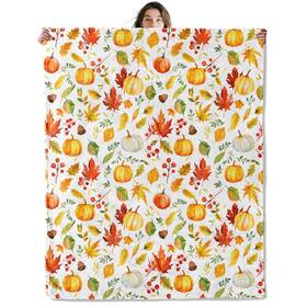 50816bl036e063 Someklly Pumpkin Throw Blanket Soft Cozy Lightweight Flannel Blankets With Fall Maple
