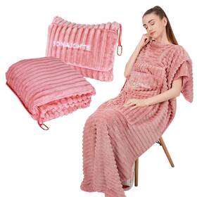 Blanket17 Sonaichte Travel Pillow And Blanket Set Airplane Compact With Bag