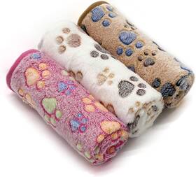 Sorkut 313052065072 1 Pack 3 Puppy Dog Blankets Super Soft Warm Sleep Mat Fluffy Premium Fleece Pet