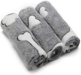 Sorkut 313097755723 1 Pack 3 Puppy Blankets Super Soft Warm Sleep Mat Grey Cute Print Blanket Fluffy