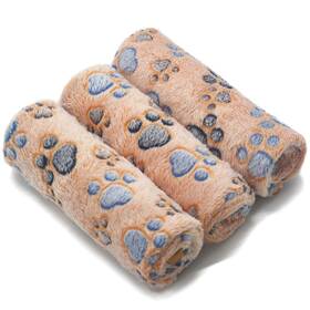 Sorkut 769987110934 1 Pack 3 Puppy Blankets Super Soft Warm Sleep Mat Paw Print Blanket Fluffy Pr