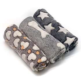 Sorkut 769987642930 1 Pack 3 Puppy Blankets Super Soft Warm Sleep Mat Grey Cute Print Blanket Flu