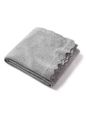 State Cashmere 680490288388 Luxe Scalloped Hem Lightweight Throw Blanket 100% Pure Cashmer