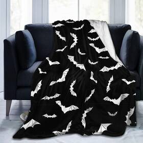 Stazary 801574995876 Bats Halloween Goth Fleece Flannel Blanket Throw Warm Lightweight Blankets Fo