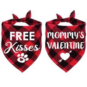 B0cntqk1nz Stmk Valentines Day Dog Bandanas Festive Scarves For Medium/large Pets