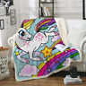 Str0116573318 Sleepwish Unicorn Blankets And Throws Rainbow Sherpa Blanket 689738504228