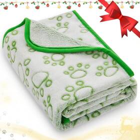 Db-green-m001 Stuffed Green Dog Blanket 32x40in Soft Fleece Puppy Throw Washable Medium Pet Bed