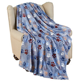 37167 Super Soft Warm Pet Paw Print Blanket Cute Gift Idea For Dog Lovers