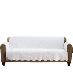 Sf48705 Surefit Heirloom Quilted Cotton Furniture Cover With Scallop Edge Sofa
