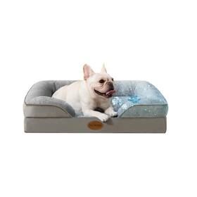 Cdb-001-grey-m Tailwaggz Cooling Pet Bed For Medium Dogs And Cats Waterproof Orthopedic Dog Sofa
