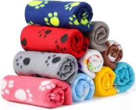 Tatuo-paw-2420 Tatuo 10 Pack Pet Fleece Blankets With Paw Prints For Dogs And Cats 24x28 Inch