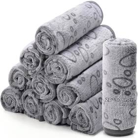 Ha-tegeme-2330 Tegeme 12-pack Soft Fleece Pet Blankets 30 X 20 In Warm Paw Print Great Gift Travel