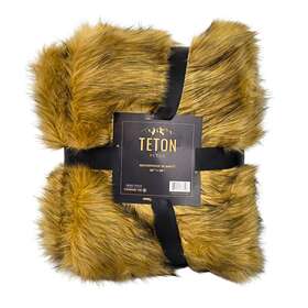 Teton Pet 860009366107 Co. Waterproof Blanket - Realistic Faux Fur Plush Throw 50x60 Inch