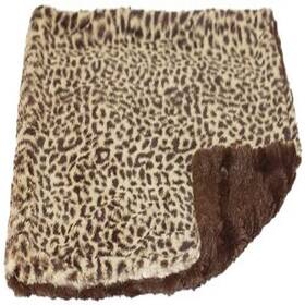 The Dog Squad 091128750311 Minkie Binkie Square Pet Blanket 16.5 By 16.5-inch Brown Cheetah