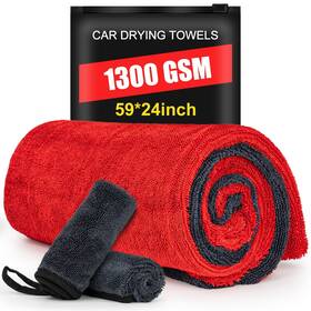 Tl1112 Thinklearn 3-pack Car Drying Towel-microfiber Extra Large Towels For Cars 59 Inch
