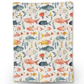 B0d7sfc7cc Ti Caldi Watercolor Fish Blanket Soft Warm Fuzzy Lightweight Flannel Throw P