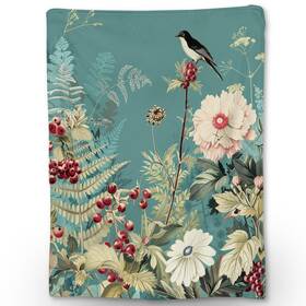 Ti Caldi Ha0540503bird5624 Botanical Garden Bird Blanket - Soft Cozy Lightweight And Fuzzy Flannel Th