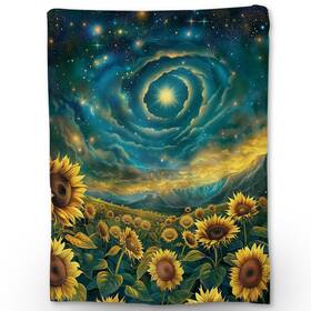 Ha0540517sunflower6847 Ti Caldi Sunflower Starry Sky Blanket - Ultra Soft Fluffy Lightweight Flannel Throw